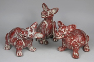 Lote 789: TRES PERROS MEXICANOS EN CERAMICA DE OAXACA.  TRES PERROS MEXICANOS EN CERAMICA DE OAXACA. 