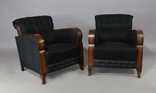 Lote 261: PAR DE SILLONES DE ESTILO FRANCES ART DECO.  PAR DE SILLONES DE ESTILO FRANCES ART DECO. 