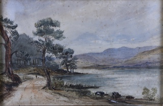 Lote 115: SIMPSON, William 'PAISAJE LACUSTRE'