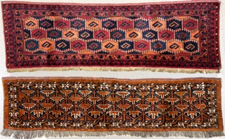 Lote 476: DOS FRAGMENTOS DE ANTIGUAS ALFOMBRAS PERSAS DIFERENTES.  DOS FRAGMENTOS DE ANTIGUAS ALFOMBRAS PERSAS DIFERENTES. 