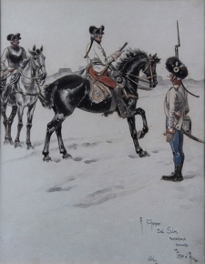 Lote 110: D´ACHE, Caran 'ESCENA MILITAR' 