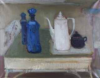 Lote 19: SOLDI, Raúl   �BOTELLON AZUL Y PAVA BLANCA�