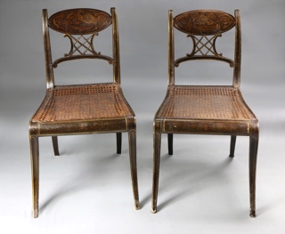 Lote 358: PAR DE ANTIGUAS SILLAS INGLESAS REGENCY . PAR DE ANTIGUAS SILLAS INGLESAS REGENCY .