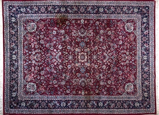 Lote 465: ALFOMBRA PERSA KESHAN DE LANA SEDIFICADA TEJIDA A MANO.  ALFOMBRA PERSA KESHAN DE LANA SEDIFICADA TEJIDA A MANO. 