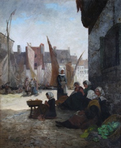 Lote 51: PENFOLD, Frank Crawford 'BRETONAS EN MERCADO DE PUERTO'