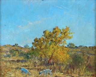 Lote 154: CORDIVIOLA, Luis Adolfo 'PAISAJE CON CABRAS' 